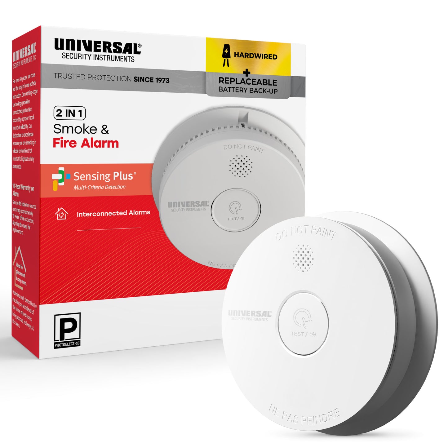 Hardwire Smoke & Fire Alarm with Replaceable Battery Back-up
