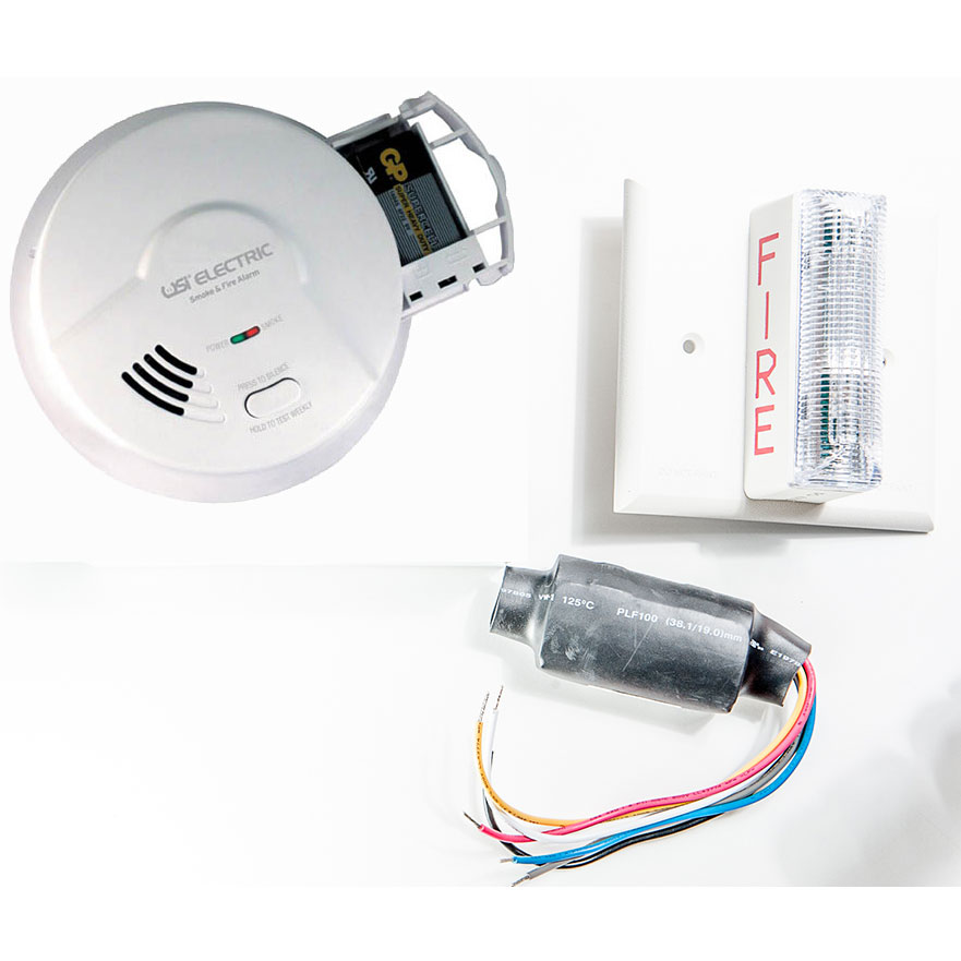 USI Electric 2453 Hardwired Ionization Smoke Alarm & Strobe Kit for Hearing Impaired