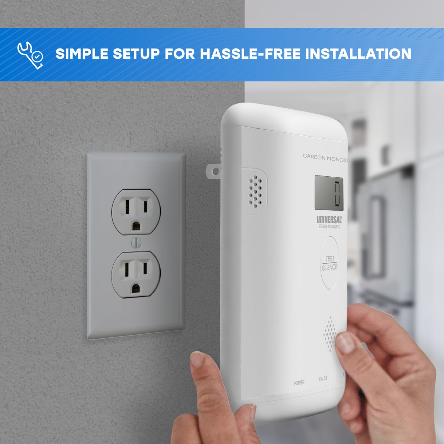 Plug-in Carbon Monoxide Alarm with Battery Backup