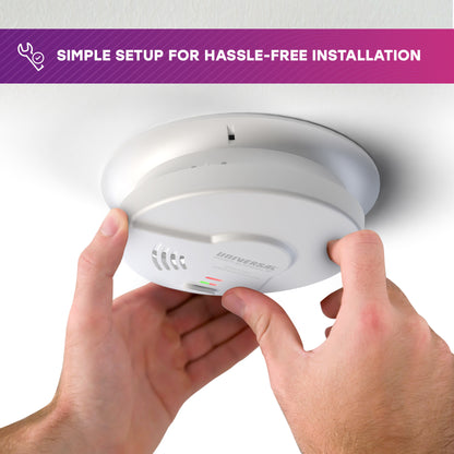 Hardwire Smoke, Fire, and Carbon Monoxide Alarm with 10-Year Battery Backup