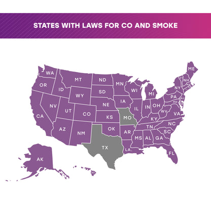 Hardwire Smoke, Fire, and Carbon Monoxide Alarm with 10-Year Battery Backup