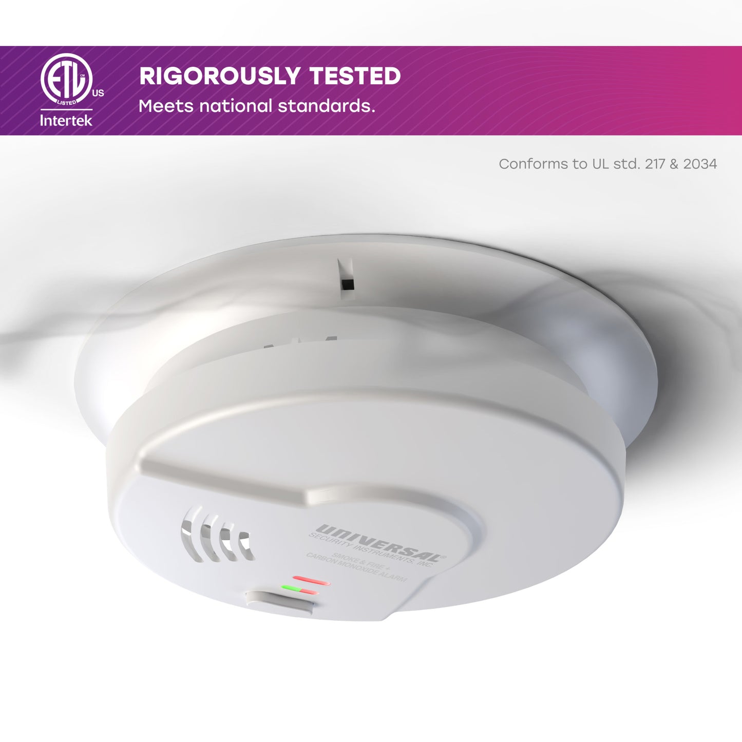 Hardwire Smoke, Fire, and Carbon Monoxide Alarm with 10-Year Battery Backup