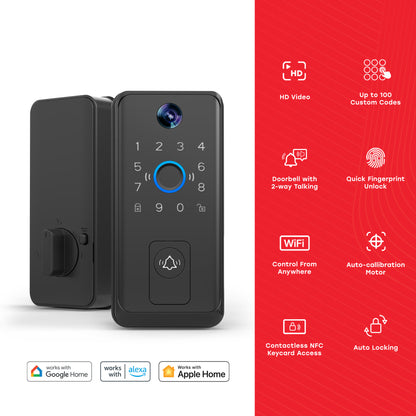 Smart Door Lock with HD Video Doorbell