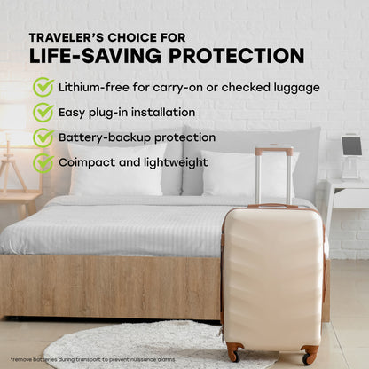 Portable Travel Carbon Monoxide Alarm Plug-in or Battery