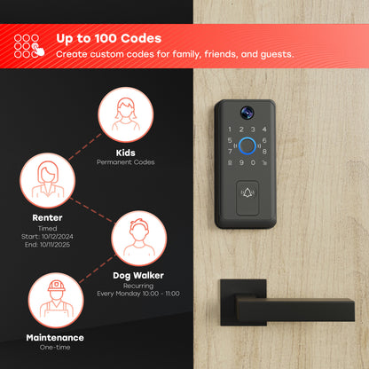 Smart Door Lock with HD Video Doorbell