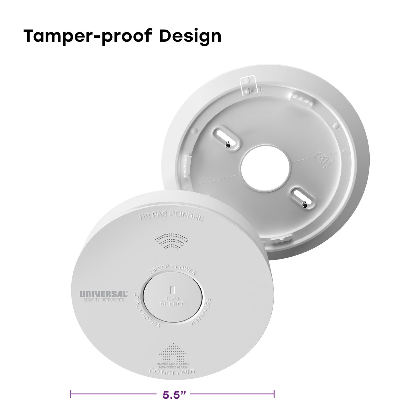 Hardwire Smoke, Fire, and Carbon Monoxide Alarm with 10-Year Battery Backup