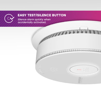 Hardwire Smoke, Fire, and Carbon Monoxide Alarm with 10-Year Battery Backup