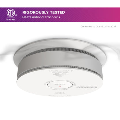 Hardwire Smoke, Fire, and Carbon Monoxide Alarm with 10-Year Battery Backup