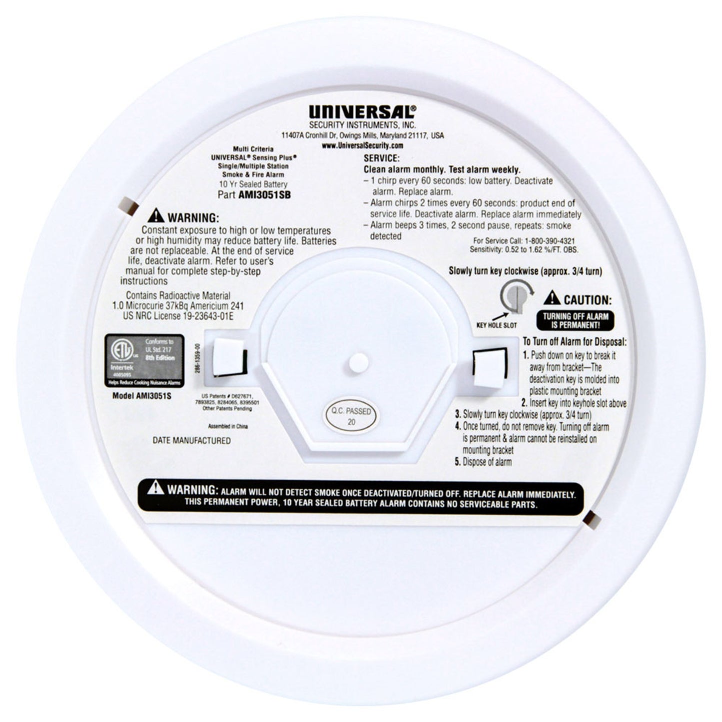 Sensing Plus Multi Criteria Smoke & Fire Alarm With 10-Year Tamper-Proof Sealed Battery