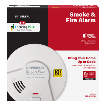 Sensing Plus Multi Criteria Smoke & Fire Alarm With 10-Year Tamper-Proof Sealed Battery