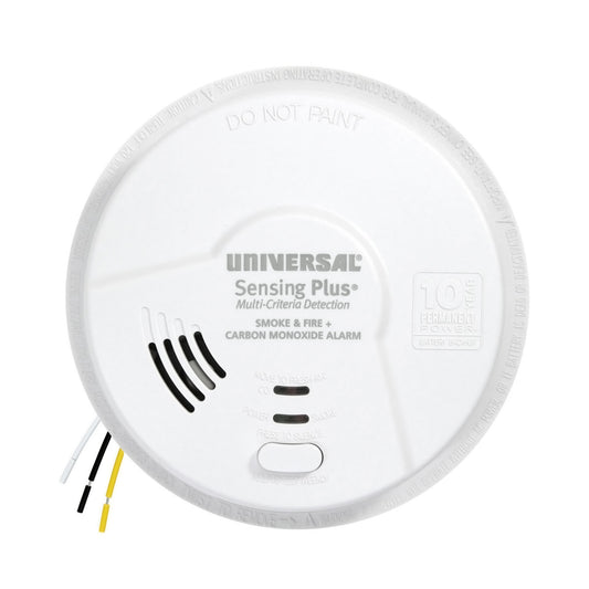 Sensing Plus® Multi-Criteria Hardwired Combo Smoke, Fire & Carbon Monoxide Alarm with 10-Year Battery Backup