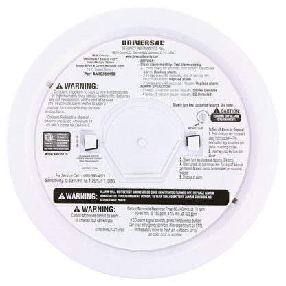 Sensing Plus® Multi-Criteria Hallway Combo Smoke, Fire, and Carbon Monoxide Alarm with 10-Year Battery