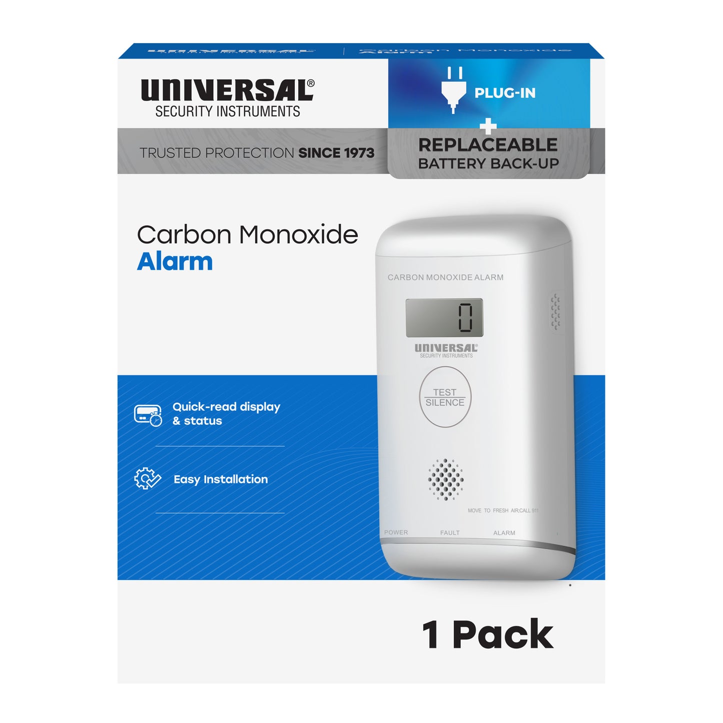 Plug-in Carbon Monoxide Alarm with Battery Backup