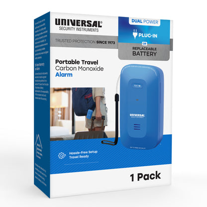 Portable Travel Carbon Monoxide Alarm Plug-in or Battery