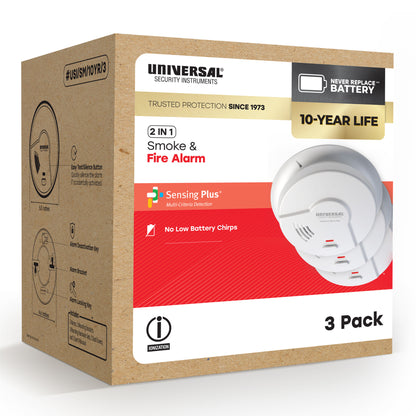 Pro-Pack 10-Year Battery Smoke & Fire Alarm (3-Pack)