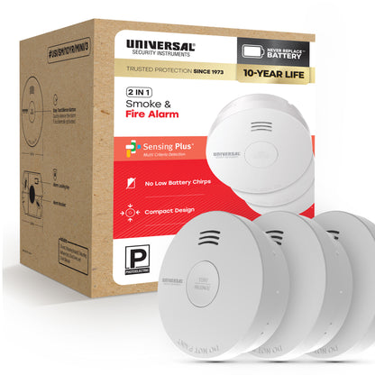 Pro-Pack 10-Year Battery Smoke & Fire Alarm (3-Pack)
