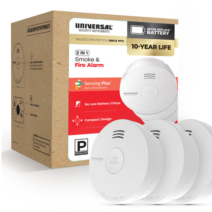 Pro-Pack 10-Year Battery Smoke & Fire Alarm (3-Pack)