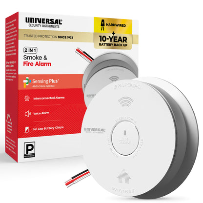 Hardwire Smoke & Fire Alarm with 10-Year Battery Backup