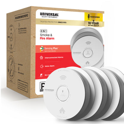 Pro-Pack Hardwire Smoke & Fire Alarm with 10-Year Battery Backup (3-Pack)