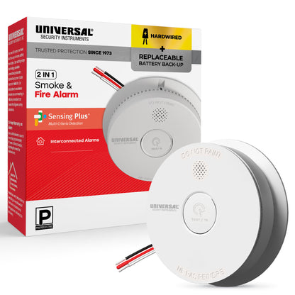 Hardwire Smoke & Fire Alarm with Replaceable Battery Back-up