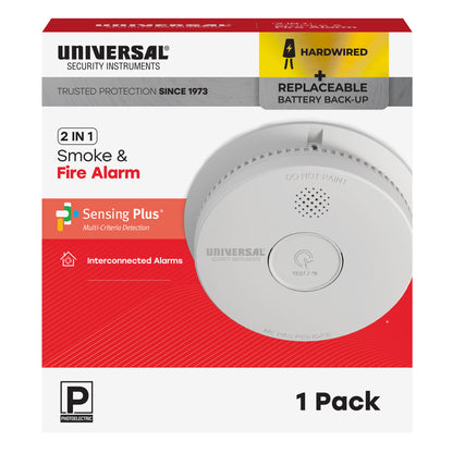Hardwire Smoke & Fire Alarm with Replaceable Battery Back-up
