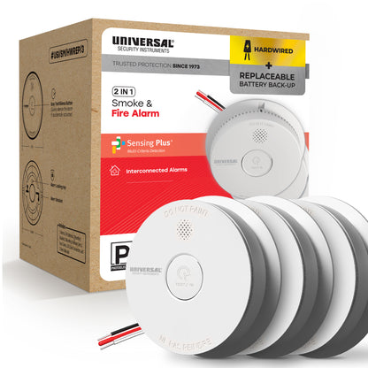 Pro-Pack Hardwire Smoke & Fire Alarm with Replaceable Battery Backup (3-Pack)