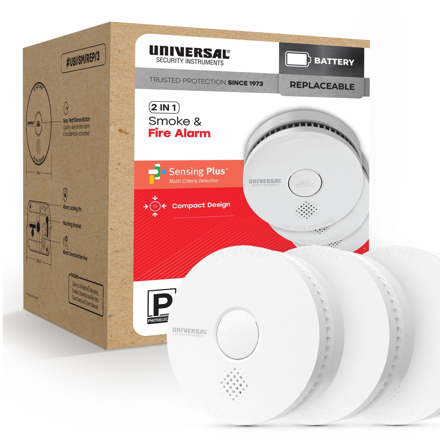 Pro-Pack Battery Smoke & Fire Alarm (3-Pack)