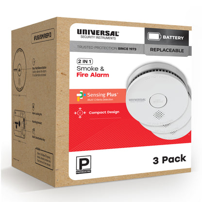 Pro-Pack Battery Smoke & Fire Alarm (3-Pack)