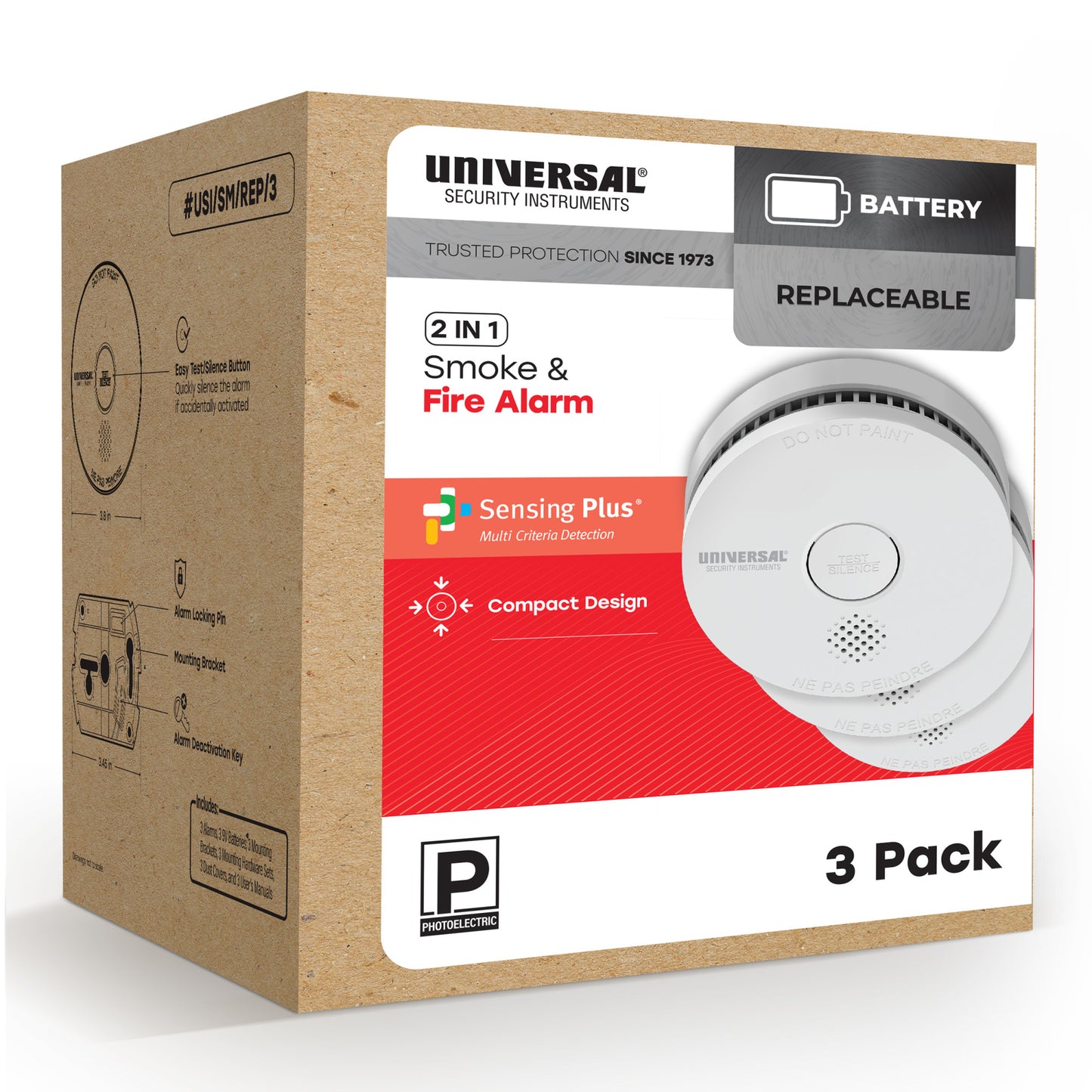 Pro-Pack Battery Smoke & Fire Alarm (3-Pack)