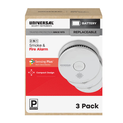 Pro-Pack Battery Smoke & Fire Alarm (3-Pack)