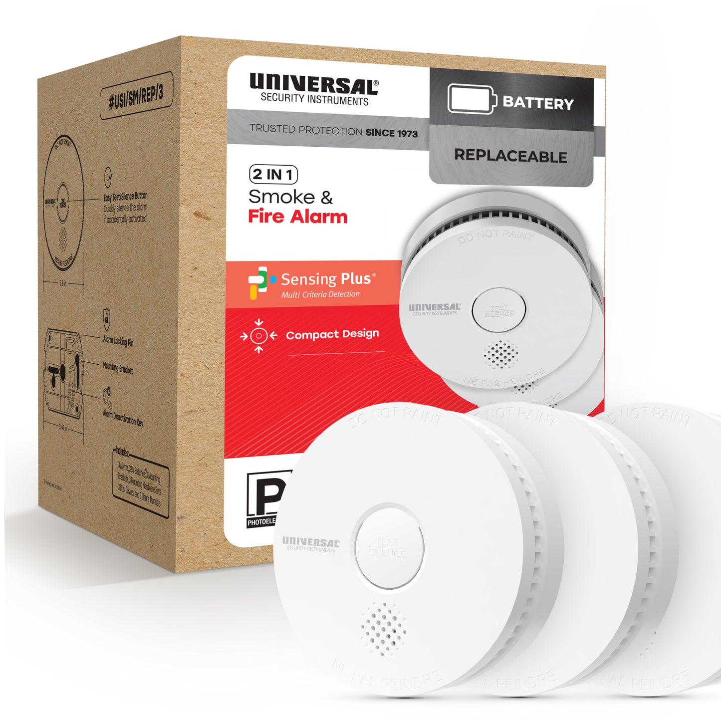 Pro-Pack Battery Smoke & Fire Alarm (3-Pack)