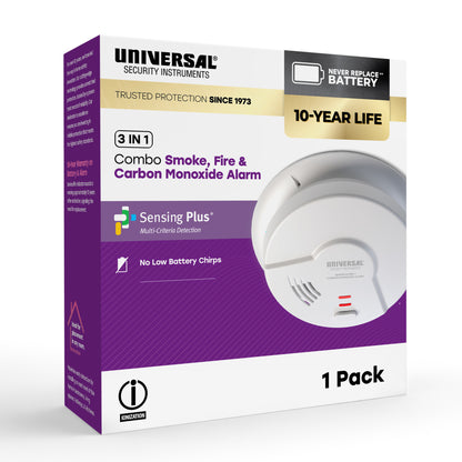 10-Year Battery Smoke, Fire, and Carbon Monoxide Alarm