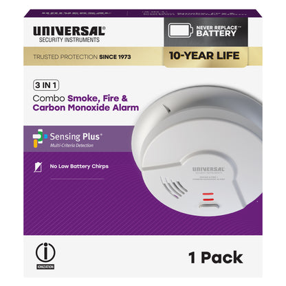 10-Year Battery Smoke, Fire, and Carbon Monoxide Alarm