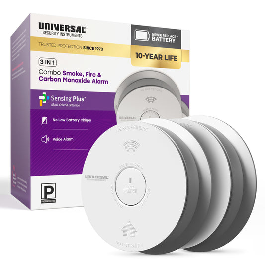 10-Year Battery Smoke, Fire, and Carbon Monoxide Alarm (2-Pack)