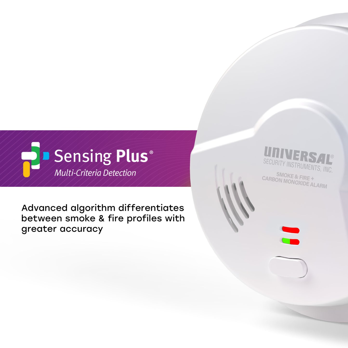 Hardwire Smoke, Fire, and Carbon Monoxide Alarm with 10-Year Battery Backup