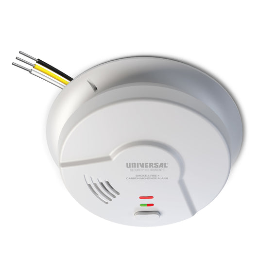 Hardwire Smoke, Fire, and Carbon Monoxide Alarm with 10-Year Battery Backup
