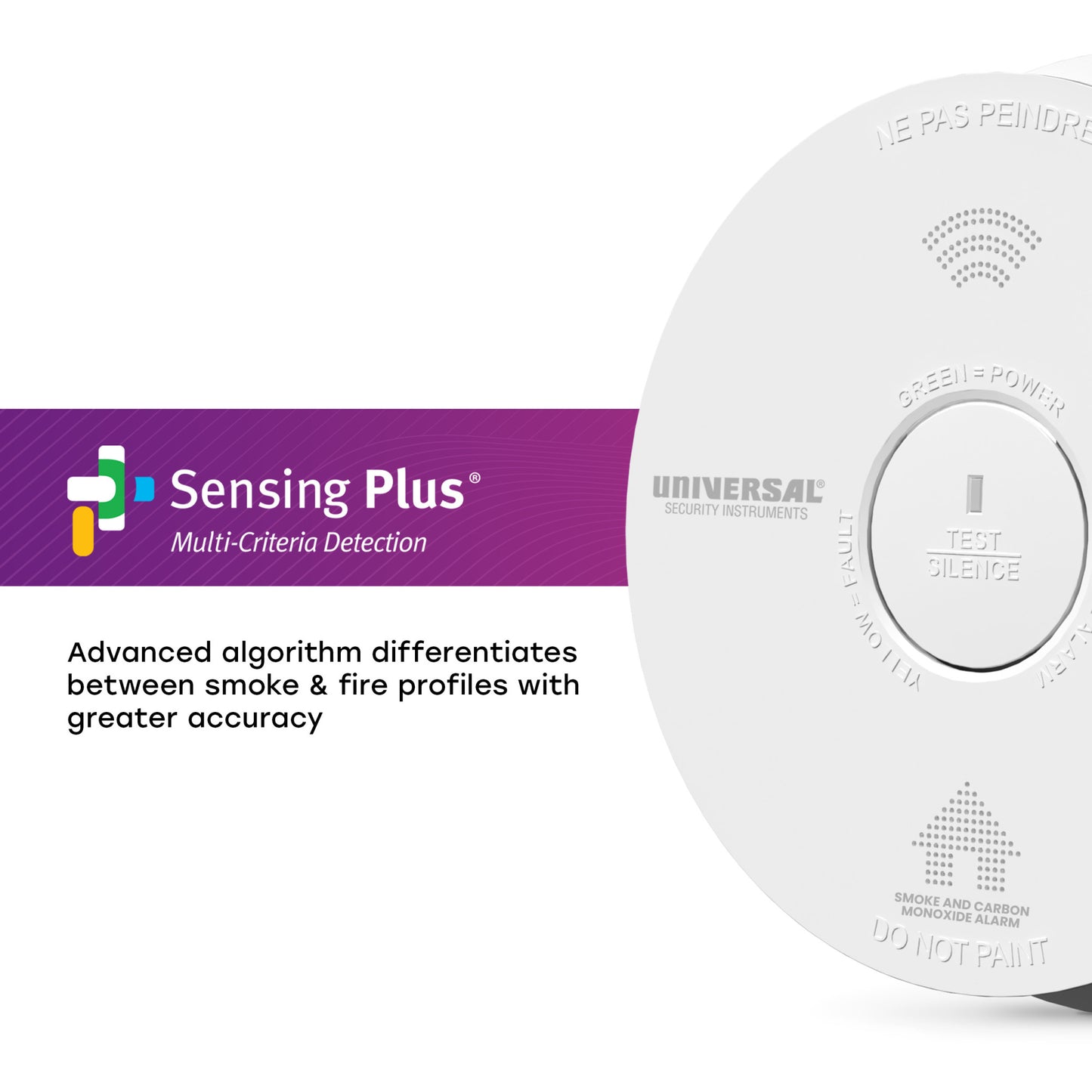 Hardwire Smoke, Fire, and Carbon Monoxide Alarm with 10-Year Battery Backup