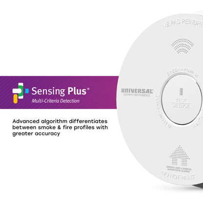 Hardwire Smoke, Fire, and Carbon Monoxide Alarm with 10-Year Battery Backup