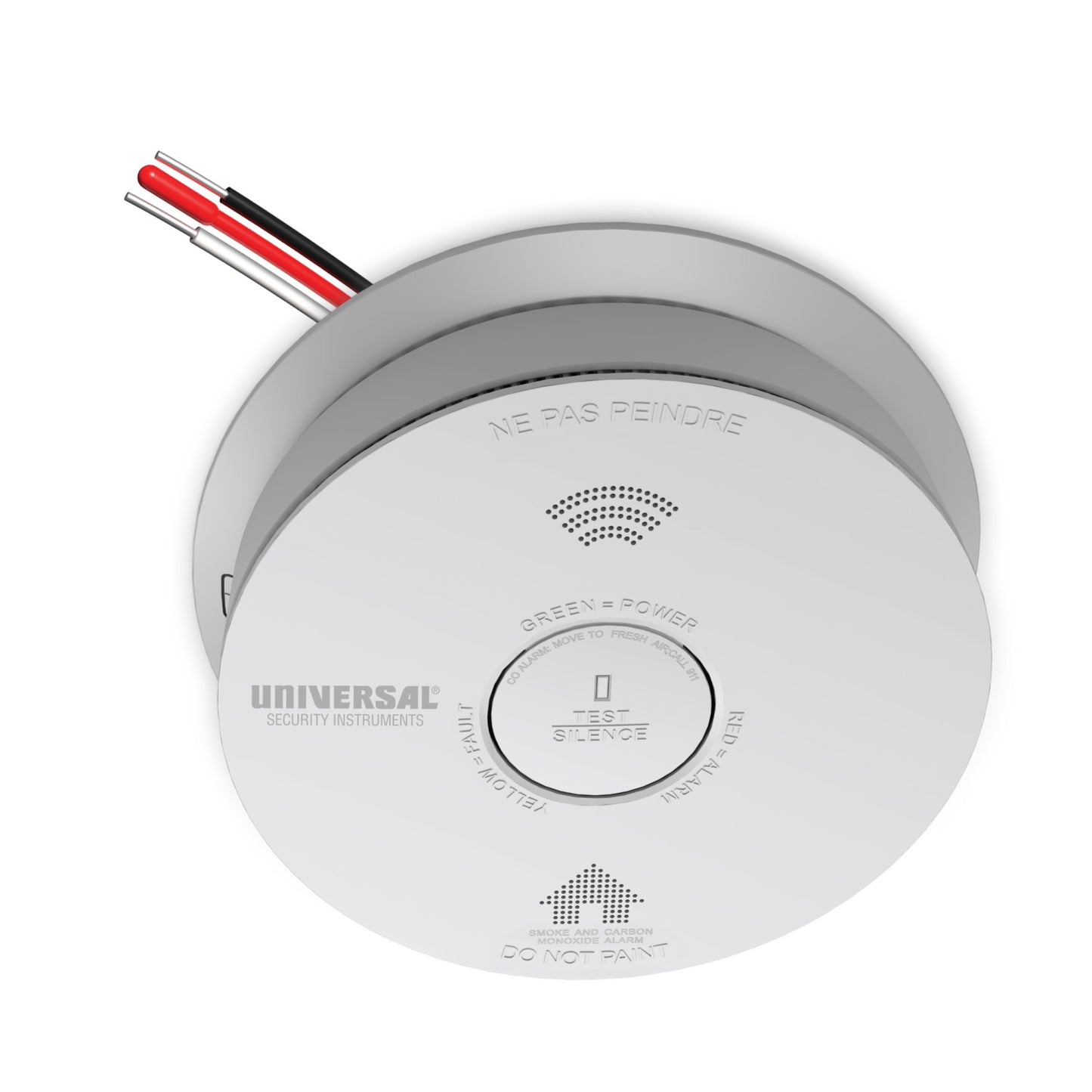 Hardwire Smoke, Fire, and Carbon Monoxide Alarm with Battery Backup and Voice Alerts