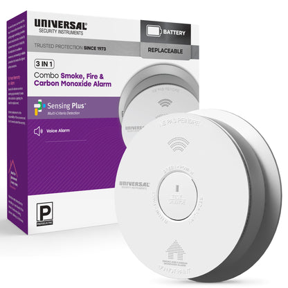 Battery Smoke, Fire, and Carbon Monoxide Alarm with Voice Alerts