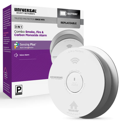 Battery Smoke, Fire, and Carbon Monoxide Alarm with Voice Alerts