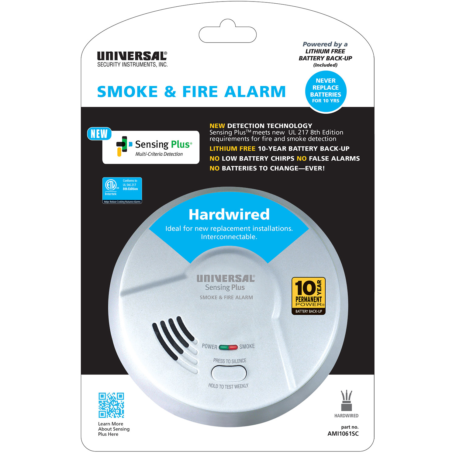 10 year Multi Criteria Hardwired Smoke & Fire Alarm