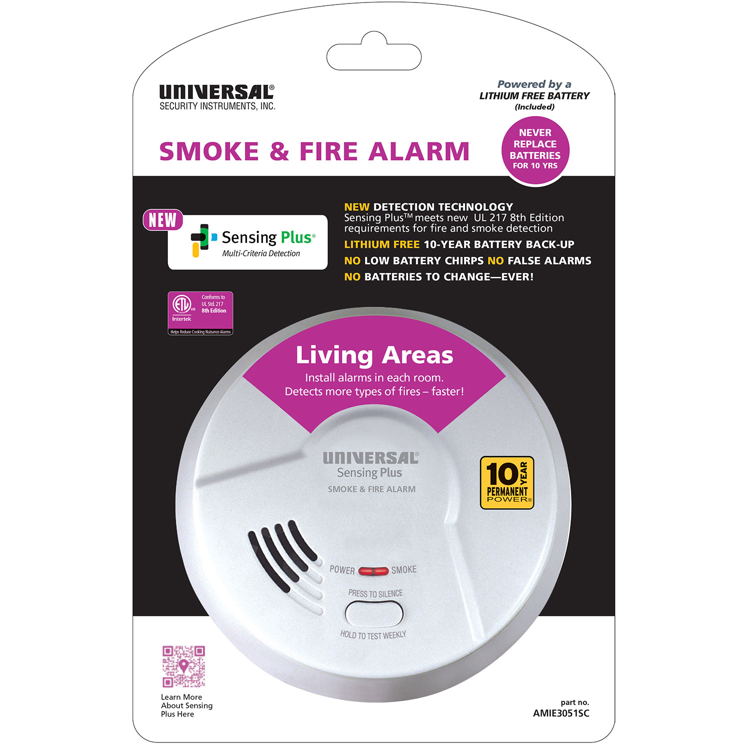 10 year new UL 217 standard Smoke & Fire Alarm