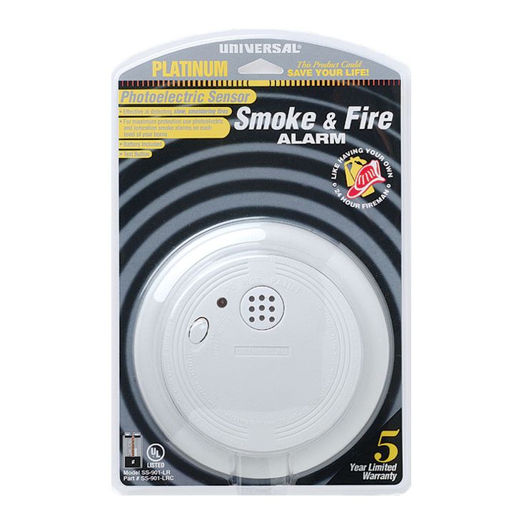 Universal Security Instruments SS‑901‑LR Battery Operated Photoelectric Smoke and Fire Alarm