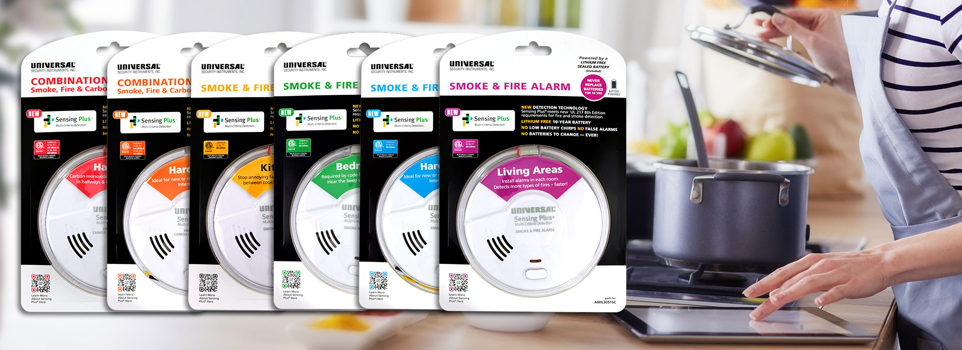 Sensing Plus smoke, fire and carbon monoxide alarms - ul 217 standard compliant